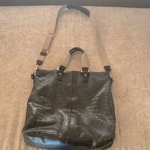 Brahmin black crocodile leather bag